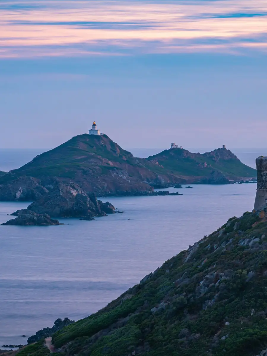 Sunset over the Sanguinaires islands, Corsica