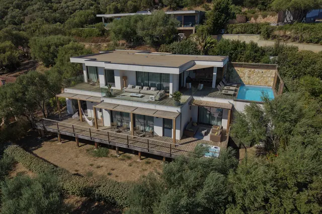Villa Lalie from above, among the olive trees